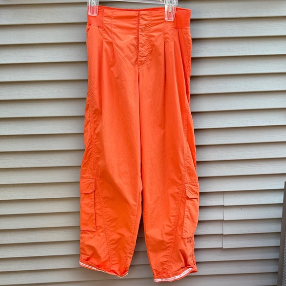 NWOT Free People FP Movement Mesmerize Me Cargo Pants in Orange Size Small - Picture 7 of 13